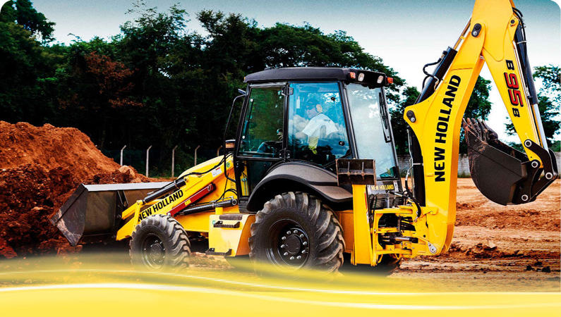 Máquina da New Holland em operação. Empresa toma medidas na luta contra o coronavírus.