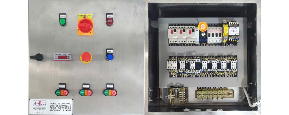 Painel de comando para motores elétricos adequado à NR-12