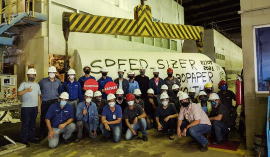 Reforma em máquina de papel concluída com êxito durante pandemia