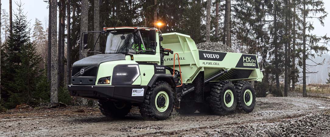 Volvo CE inicia testes com caminhão articulado a hidrogênio