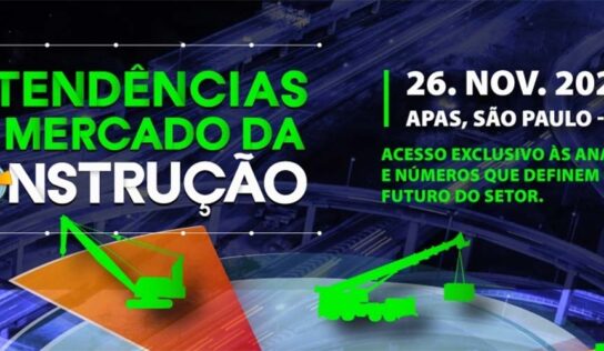 Tendências no Mercado da Construção apresentará informações inéditas do mercado de equipamentos em novembro